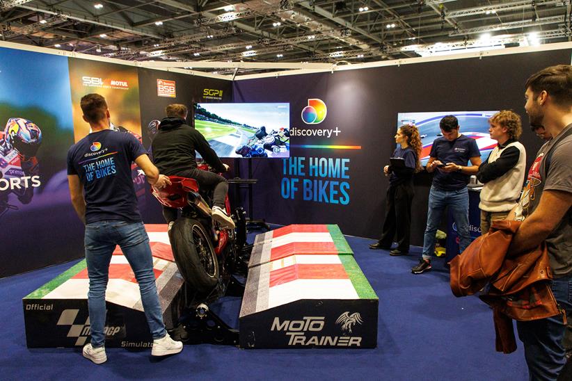 Race simulator at the Devitt MCN London Motorcycle Show 2024