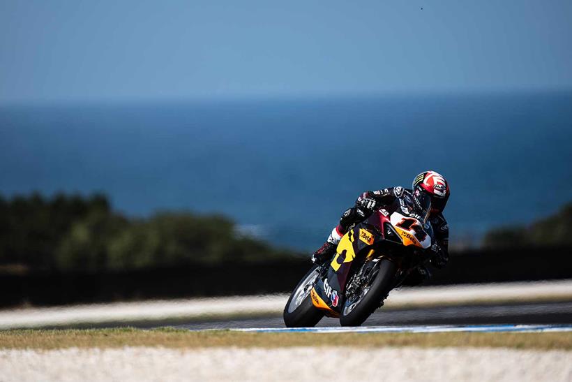 Sam Lowes in action at the Phillip Island WorldSBK Test