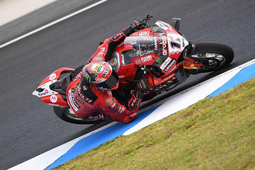 Nicolo Bulega in action at the Phillip Island WorldSBK Test