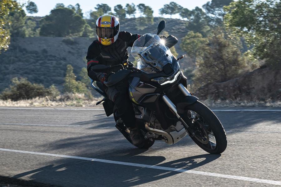 2024 Moto Guzzi Stelvio front action shot