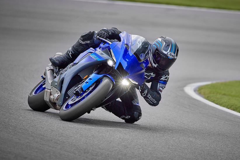 Banking left on the 2024 Yamaha R1