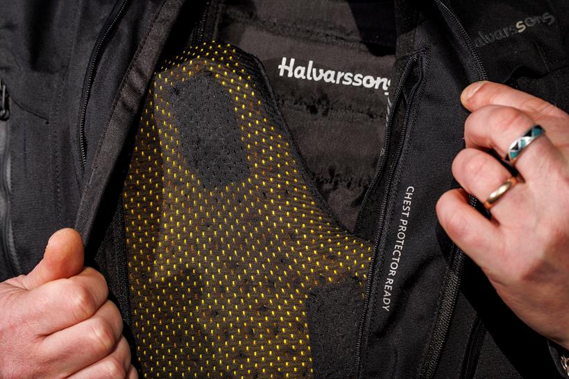 Chest protector on the Halvarssons Gruven jacket