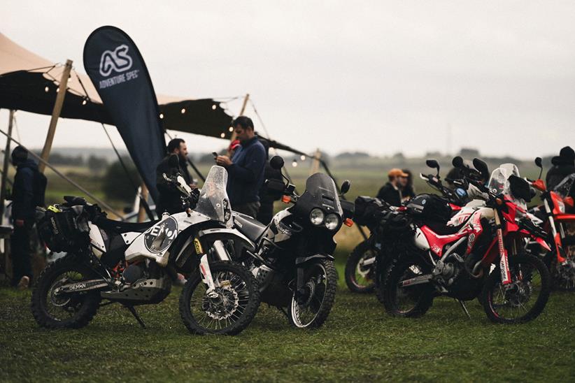 Wide selection of adventure bikes at the festival