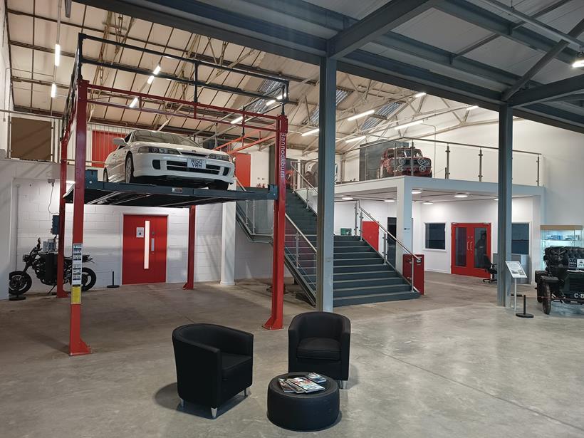 Car lift and lounge area