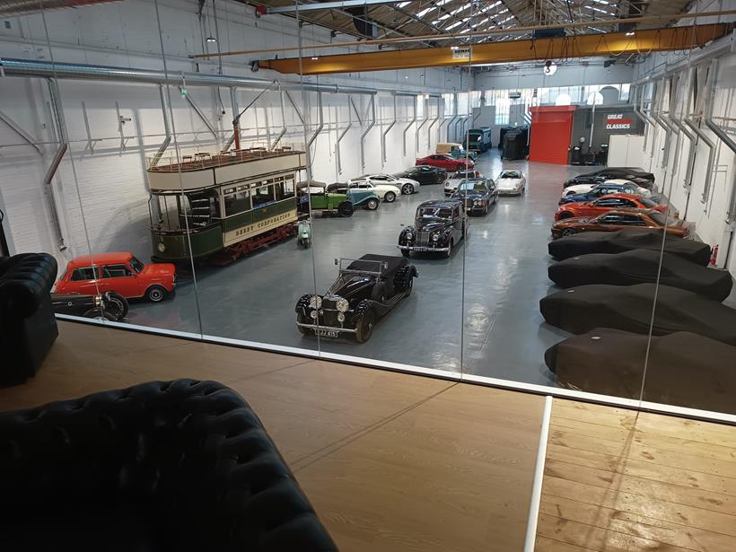 Lower floor and a selection of classic vehicles