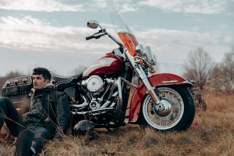 Parked up on the Harley-Davidson Hydra-Glide Revival