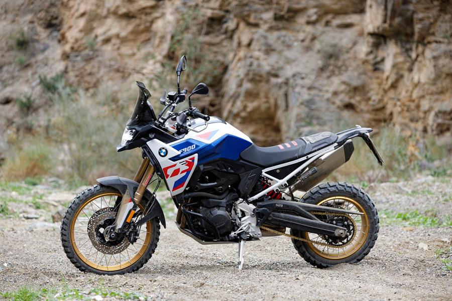 BMW F900GS fitted with Rally pack left hand static shot