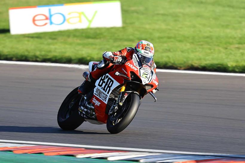 Glenn Irwin onboard the PBM Ducati during the 2023 BSB season