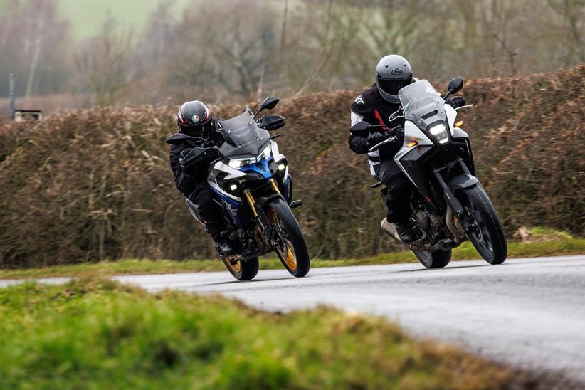 Honda NX500 takes on Voge DS525X on the twisty roads around Peterborough