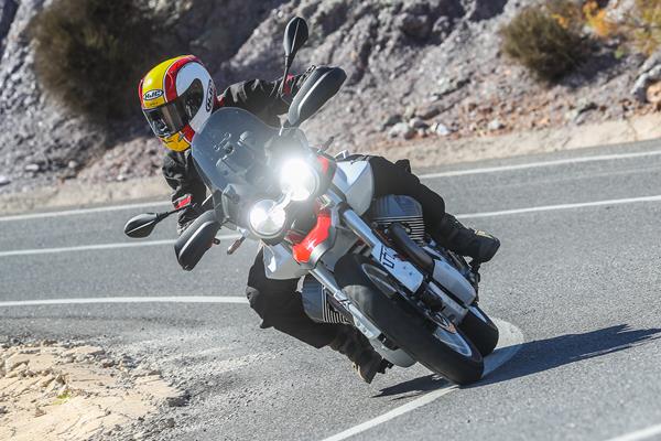 2024 Moto Guzzi V85 TT cornering action