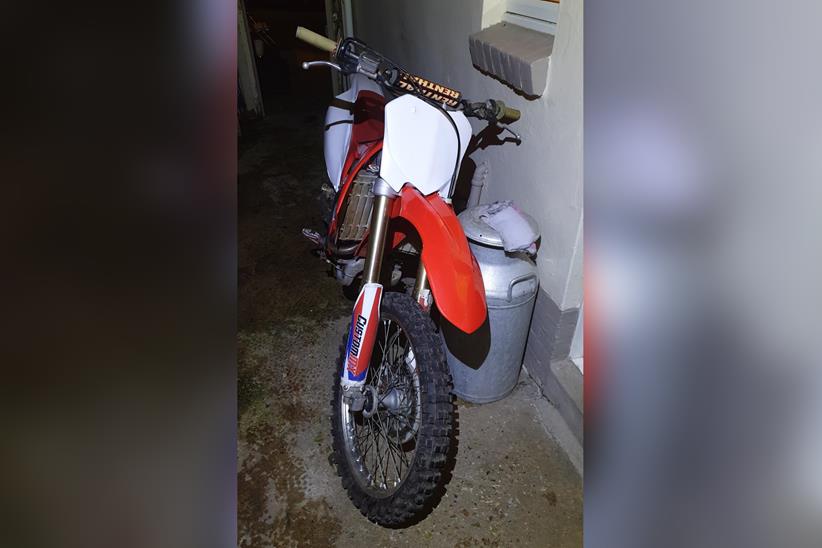 A small-capacity Honda CRF that was recovered stolen