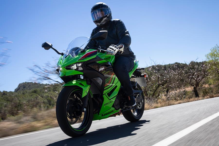 Kawasaki Ninja 500 on the road