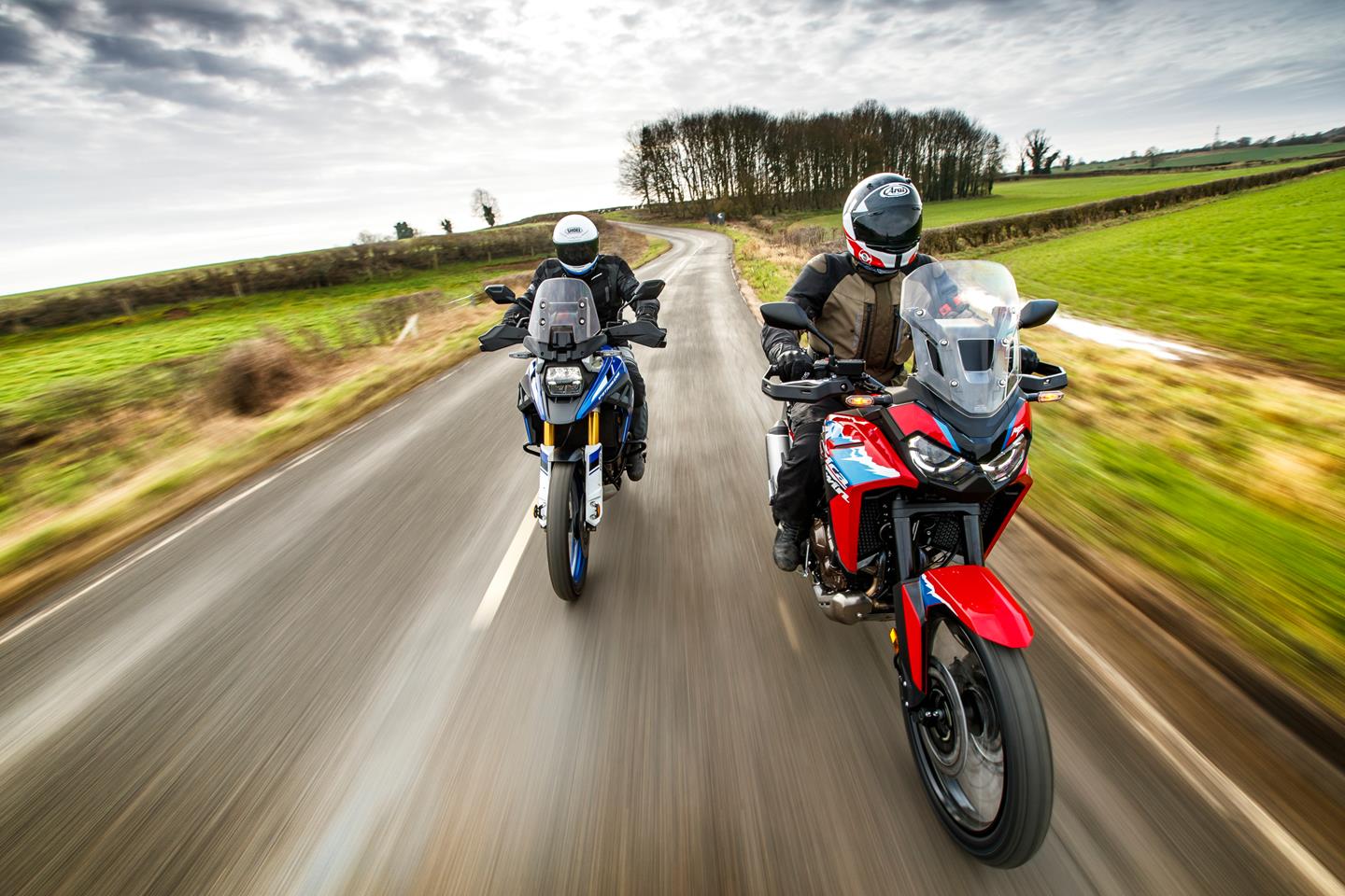 Honda and Suzuki s rugged adventure bikes take on the MCN250