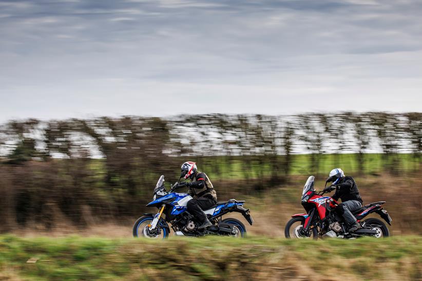 The Honda Africa Twin and Suzuki V-Strom 1050 DE are two heavyweight adventure motorbikes