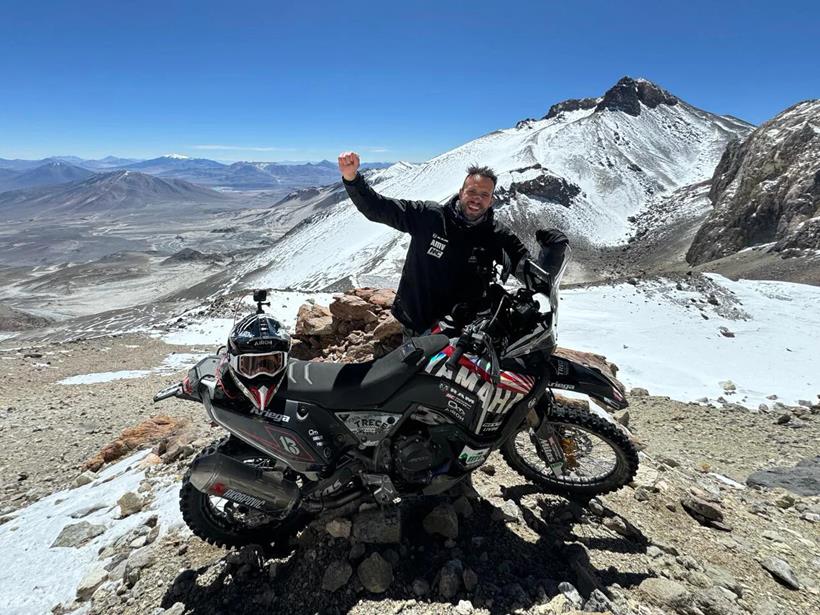 Pol Tarrés at the highest point ever reached via multi-cylinder motorcycle