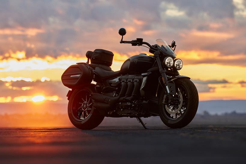 2024 Triumph Rocket 3 GT side view at sunset