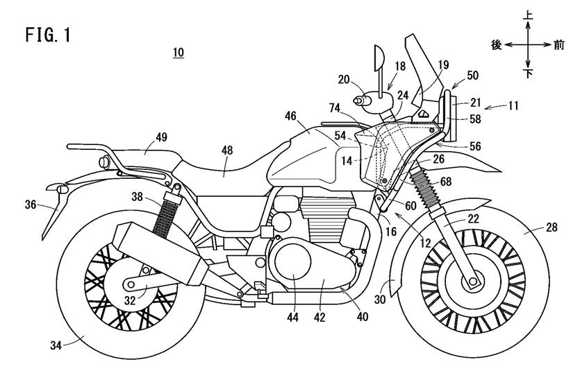 Honda GB350 left side drawing