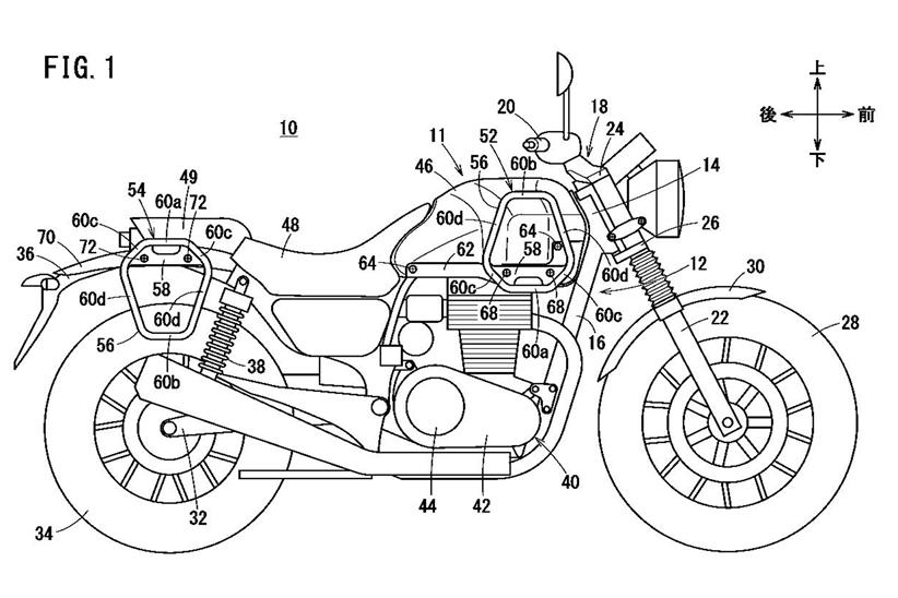 Honda 350 scrambler drawing