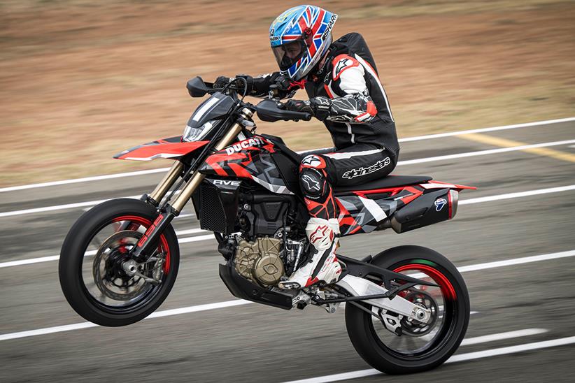 Ducati Hypermotard 698 Mono wheelie assist tested on track