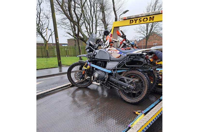 Bikes seized as part of Operation Capio on police recovery truck