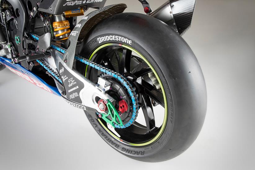 Suzuki GSX-R1000R endurance race bike rear slick tyre