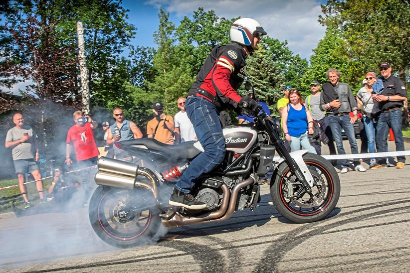 Indian FTR performing a burnout