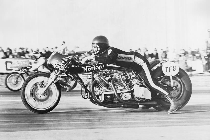 Norton Hogslayer on the drag strip