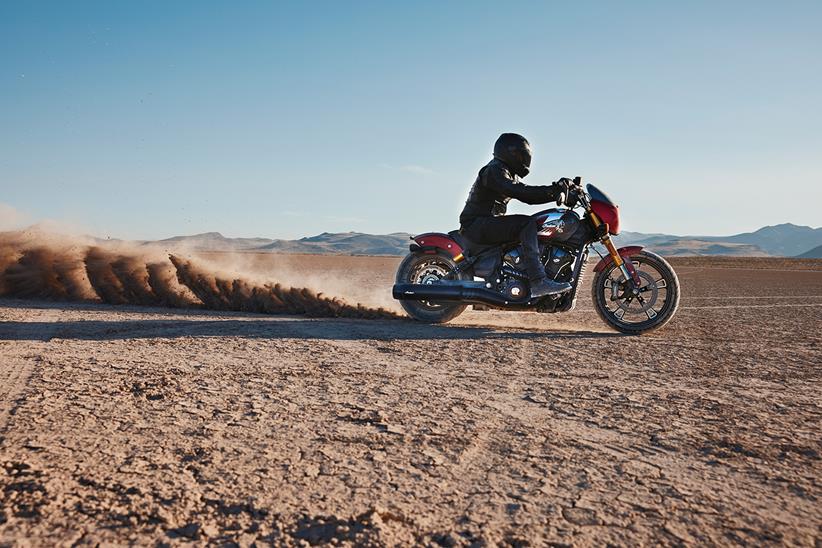 Indian 101 Scout spinning up dirt