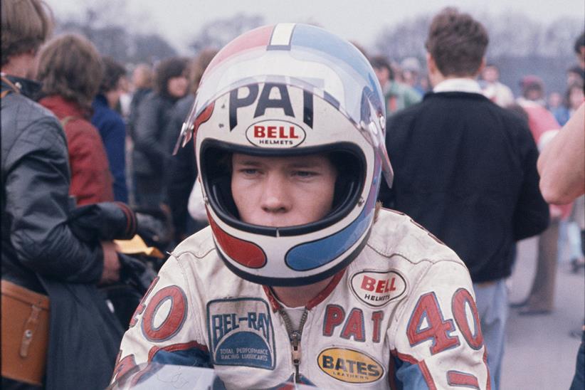 Pat Hennen lines up on a racing grid