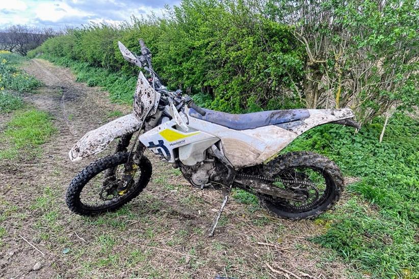 Stolen white Husqvarana FE enduro bike recovered by South Yorkshire Police