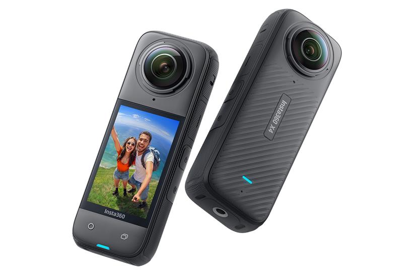 Front and rear sides of the Insta360 X4 action camera