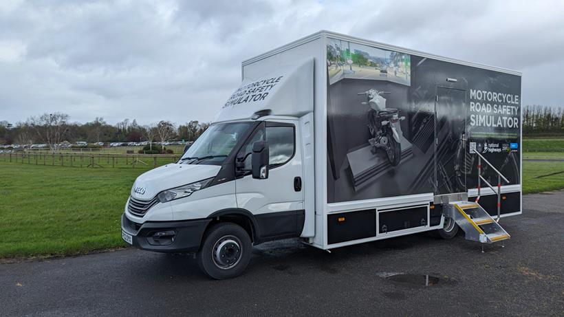 Outside shot of the van which will be taken around the country to deliver hazard perception training