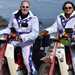Two riders at the Cymru Knievels charity run aboard Honda C90s