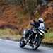 2024 Triumph Tiger 1200 Rally Pro and Explorer shot of the bike and rider as the ride down a wet road