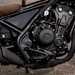 Honda CMX500 Rebel detailed shot of engine and exhaust downpipe