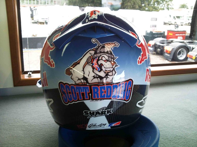 Scott Redding's oneoff Donington Shark RSR2 helmet