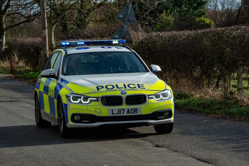 Frontal shot of Police BMW