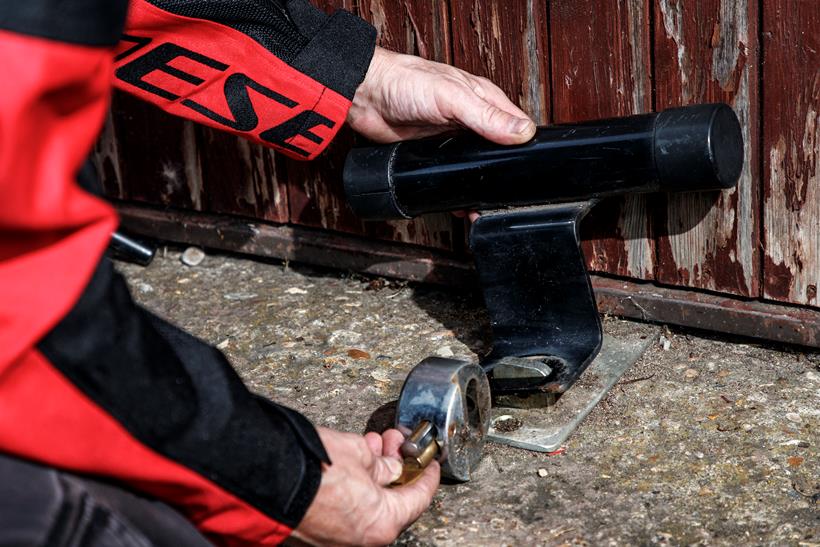 Motorcyclist locks garage in hopes to keep motorcycle safe