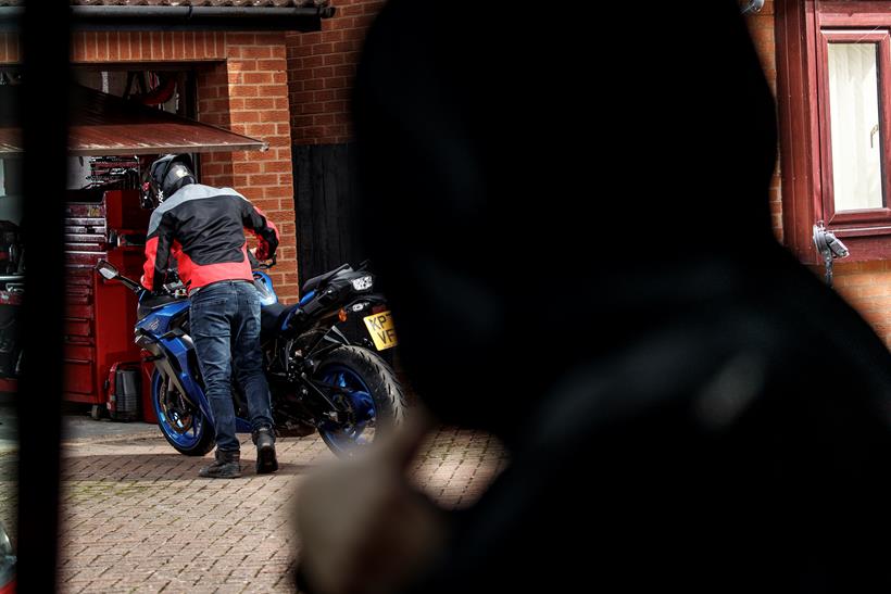 Thief watched motorcyclist storing his bike