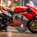 Ex Troy Bayliss Ducati MotoGP bike in a showroom. Credit: Dean Atkins Photography