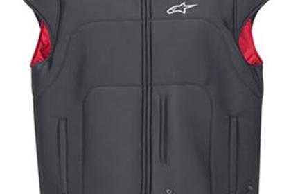 The heated vest is powered by your bike's battery