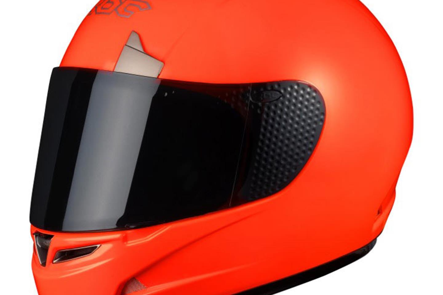 hi viz orange motorcycle helmet