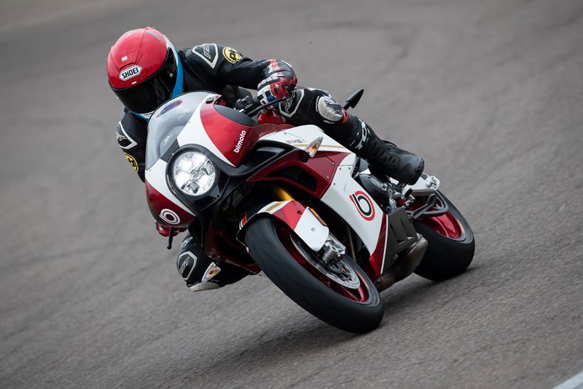 Bimota KB4 on track action shot