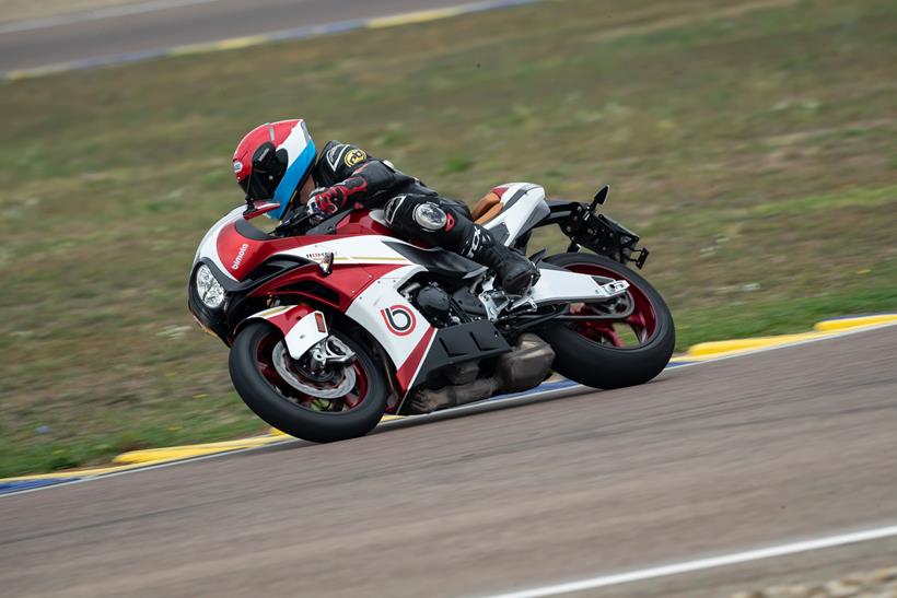 Bimota KB4 on track action shot