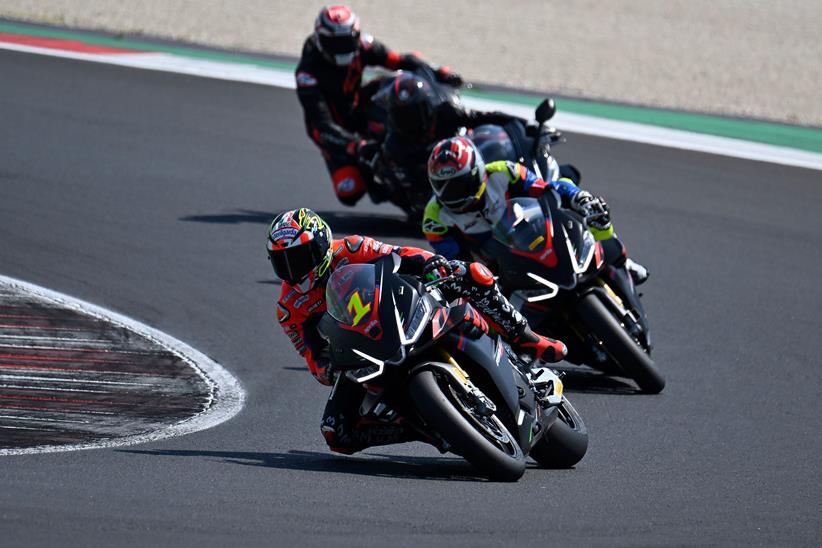 Riders experiencing Aprilia sportsbikes on track