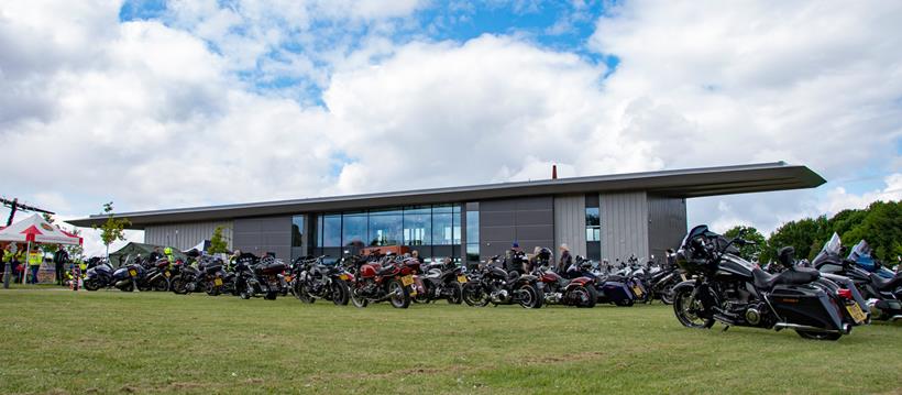 Motorcycles parked at the International Bomber Command Centre