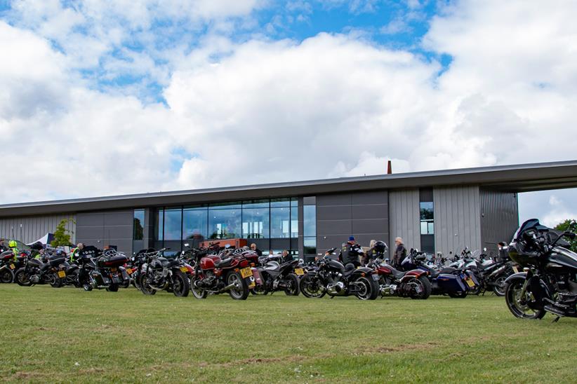 Motorcycles parked at the International Bomber Command Centre