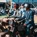 Two riders dressed in their best and sat aboard classic motorcycles - Credit Distinguished Gentleman's Ride