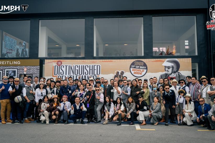 Group of DGR attendees gather for a picture - Credit Distinguished Gentleman's Ride