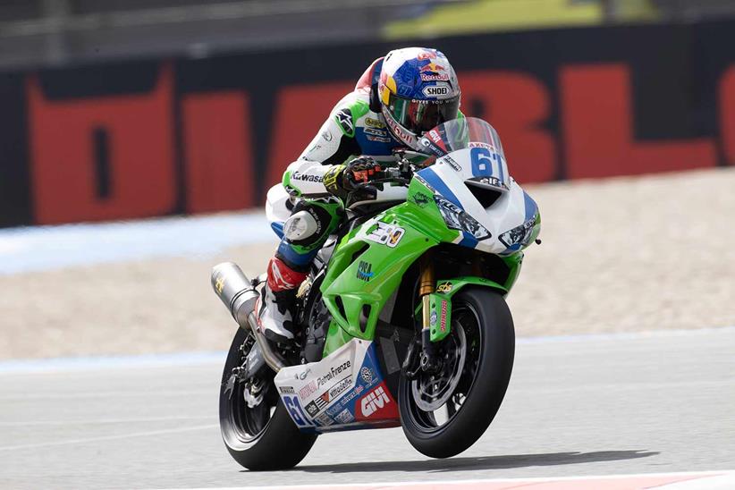 Can Oncu in World Supersport action at Assen.